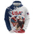 Custom USA Rugby Hoodie Powerful Eagle Grunge Brush Style - White - Wonder Print Shop