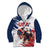 Custom USA Rugby Kid Hoodie Powerful Eagle Grunge Brush Style - White - Wonder Print Shop