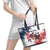 Custom USA Rugby Leather Tote Bag Powerful Eagle Grunge Brush Style - White