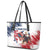 Custom USA Rugby Leather Tote Bag Powerful Eagle Grunge Brush Style - White