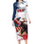 Custom USA Rugby Long Sleeve Bodycon Dress Powerful Eagle Grunge Brush Style - White - Wonder Print Shop