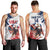 Custom USA Rugby Men Tank Top Powerful Eagle Grunge Brush Style - White - Wonder Print Shop