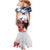 Custom USA Rugby Mermaid Dress Powerful Eagle Grunge Brush Style - White - Wonder Print Shop