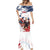 Custom USA Rugby Mermaid Dress Powerful Eagle Grunge Brush Style - White - Wonder Print Shop