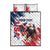 Custom USA Rugby Quilt Bed Set Powerful Eagle Grunge Brush Style - White - Wonder Print Shop