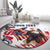 Custom USA Rugby Round Carpet Powerful Eagle Grunge Brush Style - White