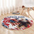 Custom USA Rugby Round Carpet Powerful Eagle Grunge Brush Style - White