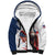 Custom USA Rugby Sherpa Hoodie Powerful Eagle Grunge Brush Style - White