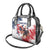 Custom USA Rugby Shoulder Handbag Powerful Eagle Grunge Brush Style - White