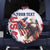 Custom USA Rugby Spare Tire Cover Powerful Eagle Grunge Brush Style - White