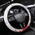 USA Rugby Steering Wheel Cover Powerful Eagle Grunge Brush Style - White