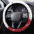 USA Rugby Steering Wheel Cover Powerful Eagle Grunge Brush Style - White