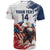 Custom USA Rugby T Shirt Powerful Eagle Grunge Brush Style - White