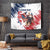 Custom USA Rugby Tapestry Powerful Eagle Grunge Brush Style - White