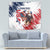 Custom USA Rugby Tapestry Powerful Eagle Grunge Brush Style - White