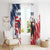 Custom USA Rugby Window Curtain Powerful Eagle Grunge Brush Style - White