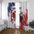 Custom USA Rugby Window Curtain Powerful Eagle Grunge Brush Style - White