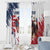 Custom USA Rugby Window Curtain Powerful Eagle Grunge Brush Style - White