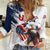 Custom USA Rugby Women Casual Shirt Powerful Eagle Grunge Brush Style - White