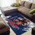 Custom USA Rugby Area Rug Powerful Eagle Grunge Brush Style - Blue - Wonder Print Shop