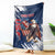 Custom USA Rugby Blanket Powerful Eagle Grunge Brush Style - Blue