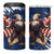 USA Rugby 4 in 1 Can Cooler Tumbler Powerful Eagle Grunge Brush Style - Blue - Wonder Print Shop