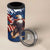 USA Rugby 4 in 1 Can Cooler Tumbler Powerful Eagle Grunge Brush Style - Blue - Wonder Print Shop