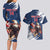 Custom USA Rugby Couples Matching Long Sleeve Bodycon Dress and Hawaiian Shirt Powerful Eagle Grunge Brush Style - Blue - Wonder Print Shop