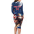 Custom USA Rugby Family Matching Long Sleeve Bodycon Dress and Hawaiian Shirt Powerful Eagle Grunge Brush Style - Blue - Wonder Print Shop