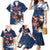 Custom USA Rugby Family Matching Mermaid Dress and Hawaiian Shirt Powerful Eagle Grunge Brush Style - Blue - Wonder Print Shop