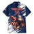 Custom USA Rugby Family Matching Mermaid Dress and Hawaiian Shirt Powerful Eagle Grunge Brush Style - Blue - Wonder Print Shop