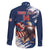 Custom USA Rugby Family Matching Puletasi and Hawaiian Shirt Powerful Eagle Grunge Brush Style - Blue - Wonder Print Shop