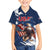 Custom USA Rugby Family Matching Puletasi and Hawaiian Shirt Powerful Eagle Grunge Brush Style - Blue - Wonder Print Shop