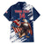 Custom USA Rugby Family Matching Summer Maxi Dress and Hawaiian Shirt Powerful Eagle Grunge Brush Style - Blue - Wonder Print Shop