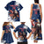 Custom USA Rugby Family Matching Tank Maxi Dress and Hawaiian Shirt Powerful Eagle Grunge Brush Style - Blue - Wonder Print Shop