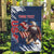 Custom USA Rugby Garden Flag Powerful Eagle Grunge Brush Style - Blue - Wonder Print Shop