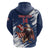 Custom USA Rugby Hoodie Powerful Eagle Grunge Brush Style - Blue - Wonder Print Shop