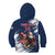 Custom USA Rugby Kid Hoodie Powerful Eagle Grunge Brush Style - Blue - Wonder Print Shop