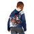 Custom USA Rugby Kid Hoodie Powerful Eagle Grunge Brush Style - Blue - Wonder Print Shop