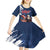 Custom USA Rugby Kid Short Sleeve Dress Powerful Eagle Grunge Brush Style - Blue - Wonder Print Shop