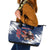 Custom USA Rugby Leather Tote Bag Powerful Eagle Grunge Brush Style - Blue