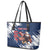 Custom USA Rugby Leather Tote Bag Powerful Eagle Grunge Brush Style - Blue