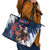 Custom USA Rugby Leather Tote Bag Powerful Eagle Grunge Brush Style - Blue