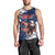 Custom USA Rugby Men Tank Top Powerful Eagle Grunge Brush Style - Blue - Wonder Print Shop