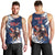 Custom USA Rugby Men Tank Top Powerful Eagle Grunge Brush Style - Blue - Wonder Print Shop