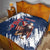 Custom USA Rugby Quilt Powerful Eagle Grunge Brush Style - Blue