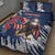 Custom USA Rugby Quilt Bed Set Powerful Eagle Grunge Brush Style - Blue - Wonder Print Shop