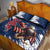 Custom USA Rugby Quilt Bed Set Powerful Eagle Grunge Brush Style - Blue - Wonder Print Shop