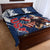 Custom USA Rugby Quilt Bed Set Powerful Eagle Grunge Brush Style - Blue - Wonder Print Shop