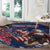 Custom USA Rugby Round Carpet Powerful Eagle Grunge Brush Style - Blue